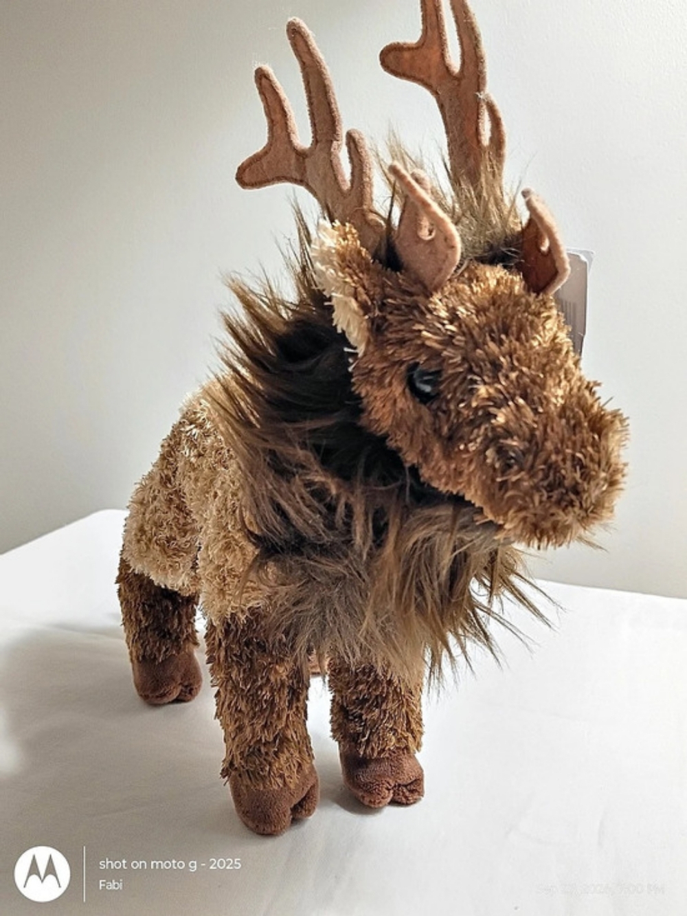 Douglas Cuddle Toys Standing Elk Plush 9” Stuffed Animal Antlers Brown Deer